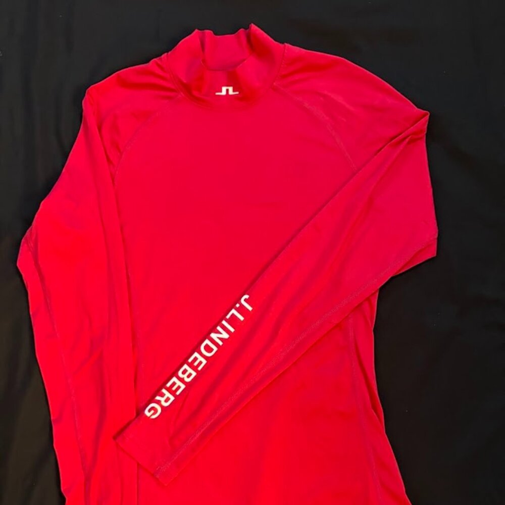 J. Lindeberg hot pink mock neck tee